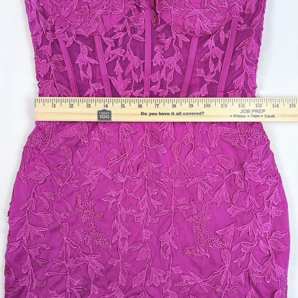 Pink Corset Bustier Mesh Lined Mini Dress Fairycore Party Coquette Sz 6 Lace-up - Picture 6 of 8